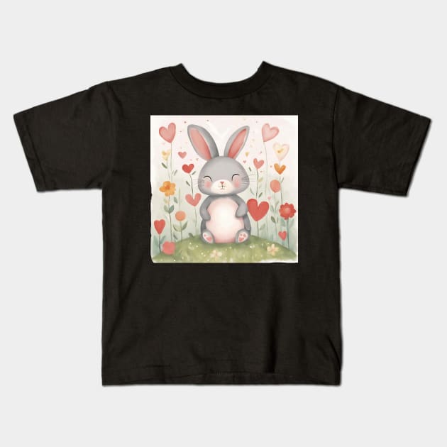 Sweet Bunny, Heart Kids T-Shirt by Erianna Bee